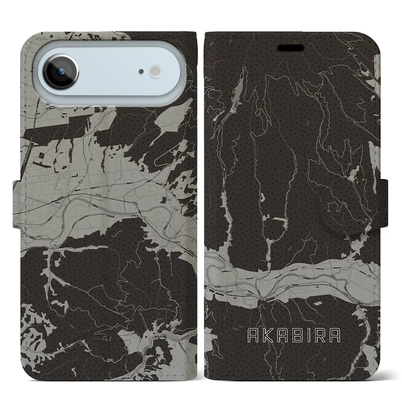 【赤平(北海道)】地図柄iPhoneケース(手帳タイプ)