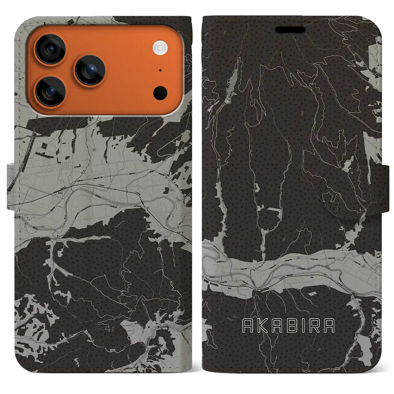 【赤平(北海道)】地図柄iPhoneケース(手帳タイプ)