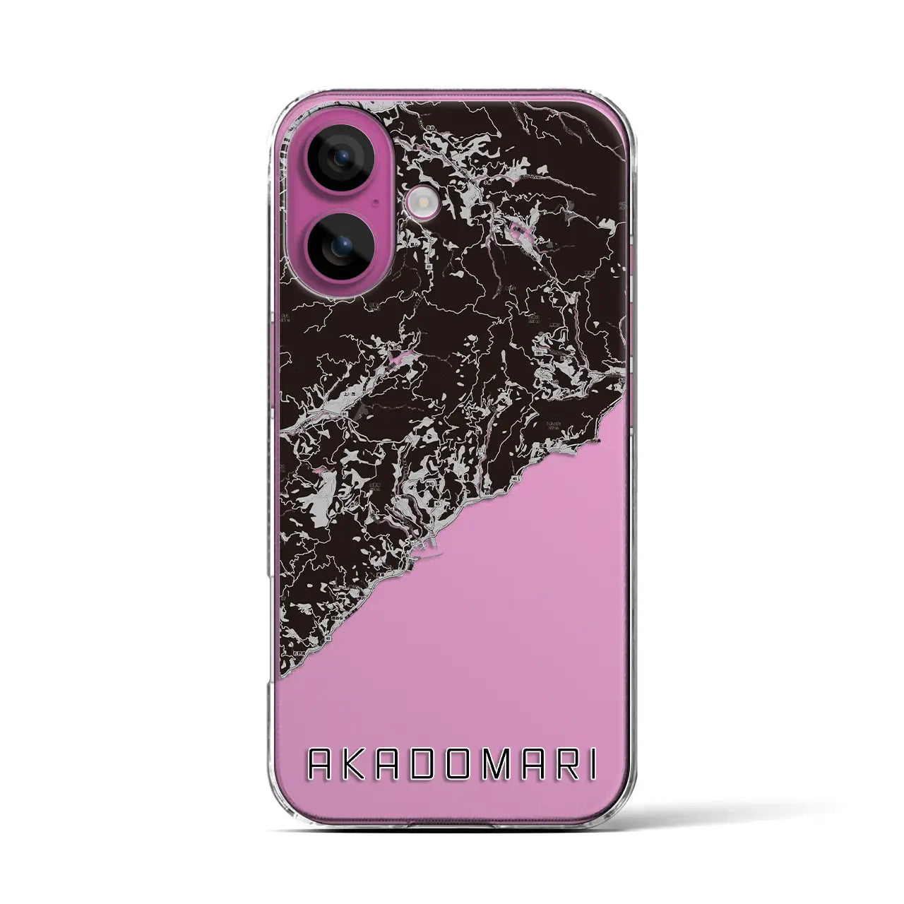 【赤泊(新潟県)】地図柄iPhoneケース(クリアタイプ)モノトーン・iPhone 16 Pro 用