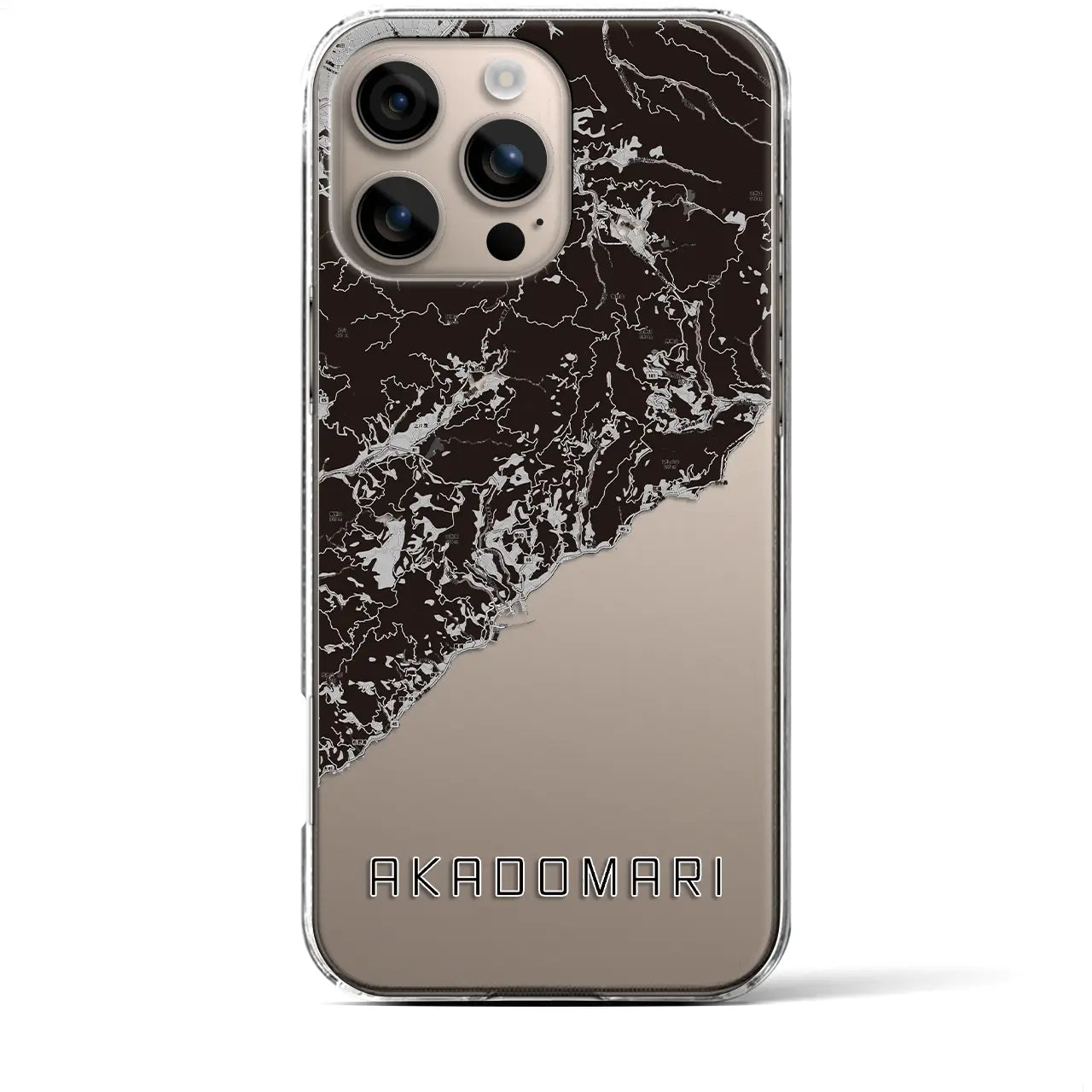 【赤泊(新潟県)】地図柄iPhoneケース(クリアタイプ)モノトーン・iPhone 16 Plus 用