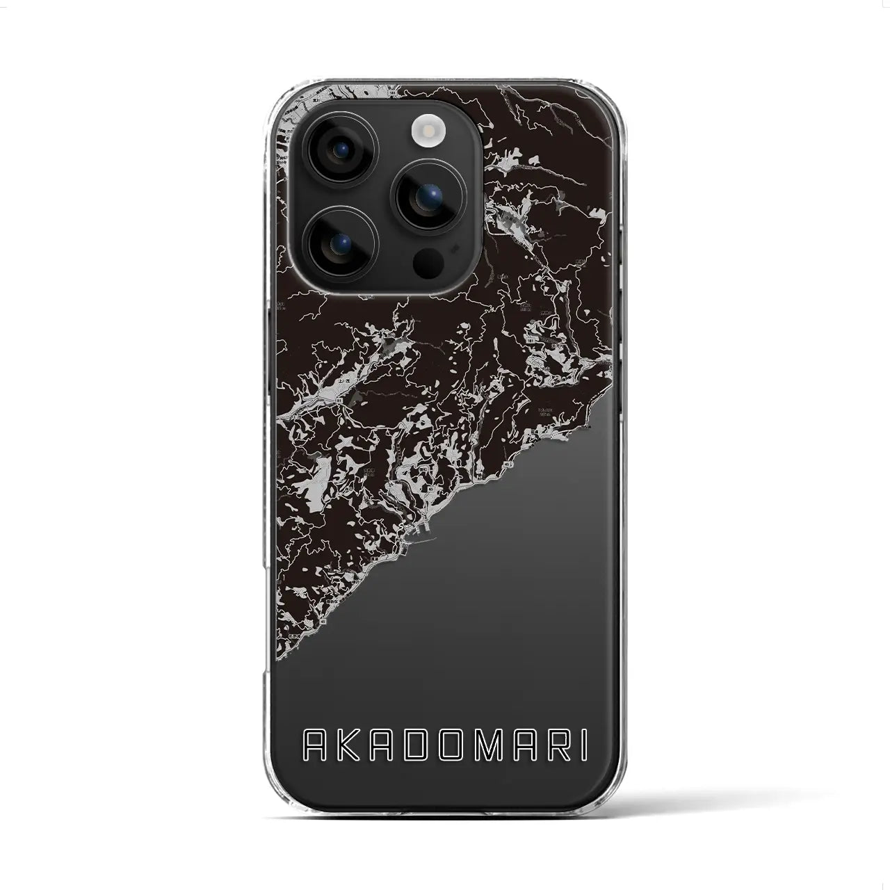 【赤泊(新潟県)】地図柄iPhoneケース(クリアタイプ)モノトーン・iPhone 16 用