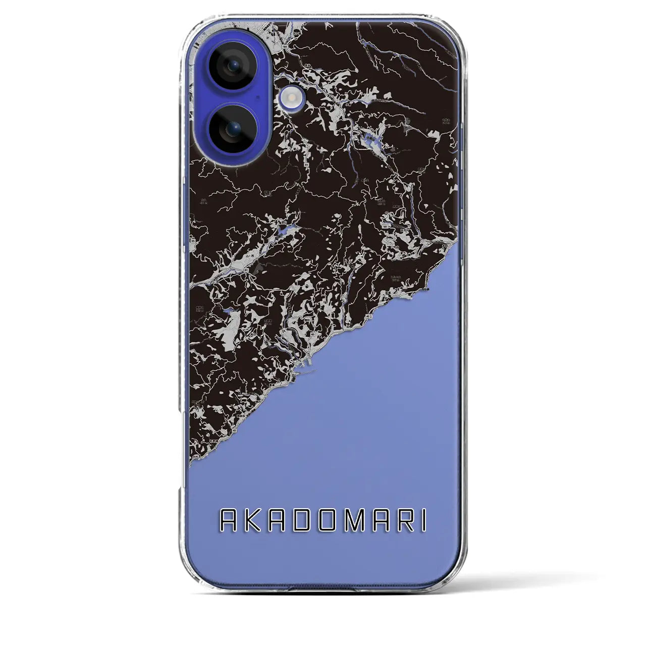 【赤泊(新潟県)】地図柄iPhoneケース(クリアタイプ)モノトーン・iPhone 16 Pro Max 用