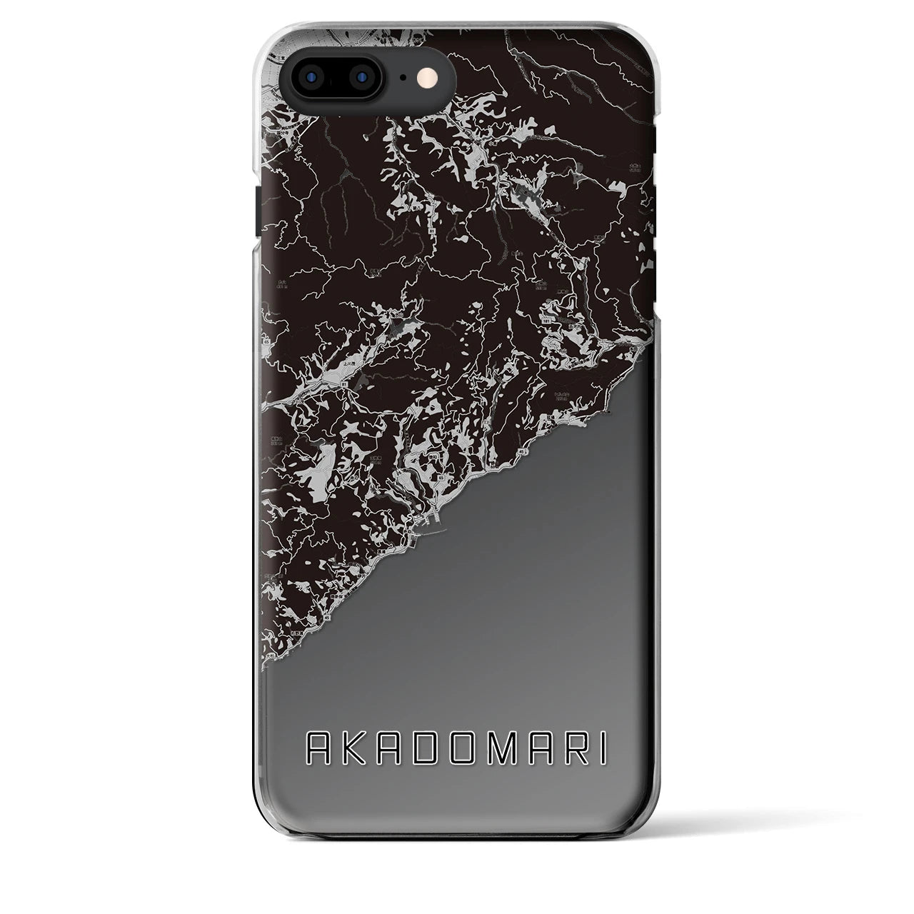 【赤泊(新潟県)】地図柄iPhoneケース(クリアタイプ)モノトーン・iPhone 8Plus /7Plus / 6sPlus / 6Plus 用