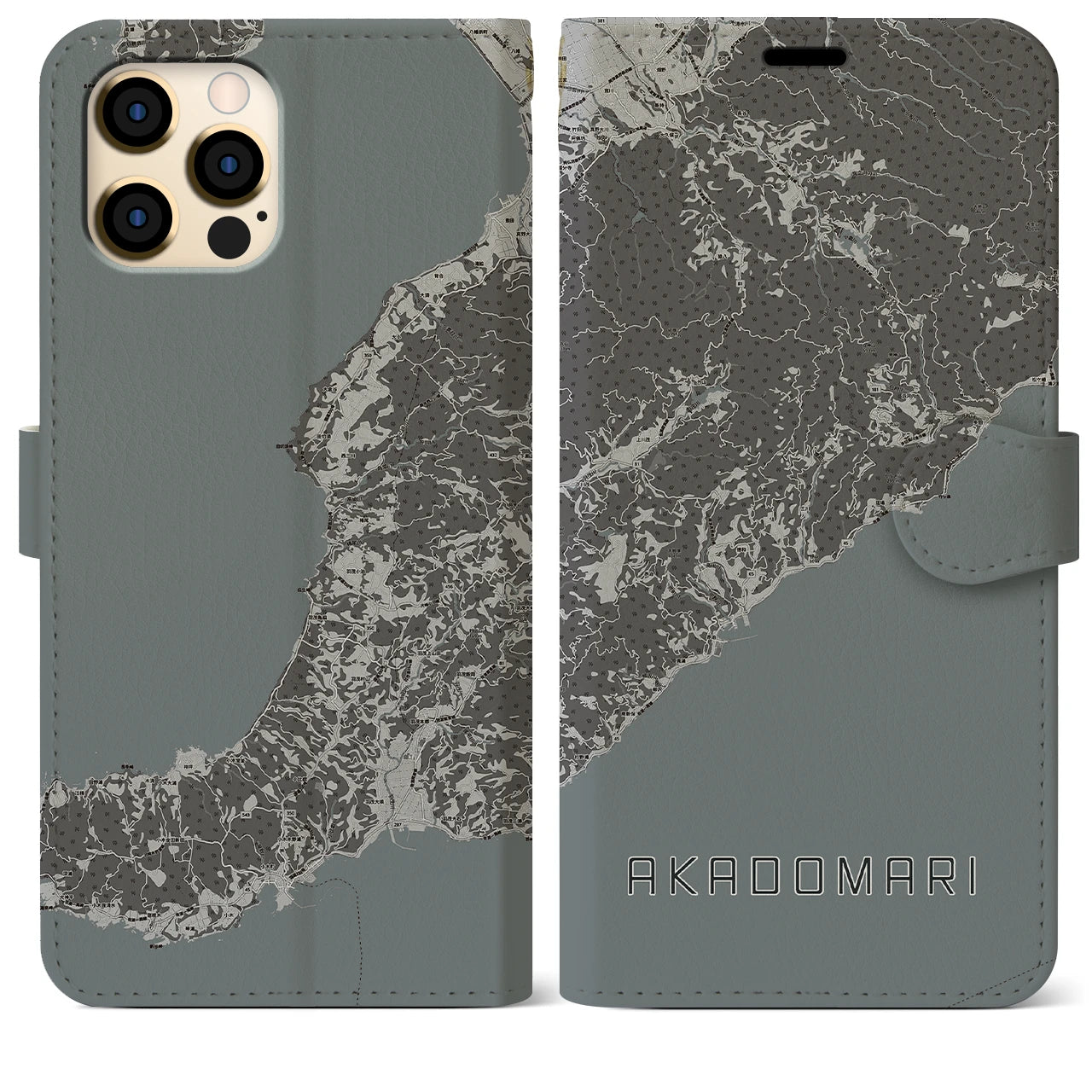 【赤泊(新潟県)】地図柄iPhoneケース(手帳タイプ)