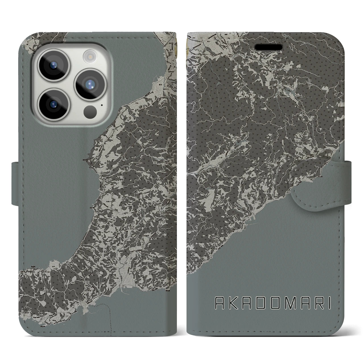 【赤泊(新潟県)】地図柄iPhoneケース(手帳タイプ)
