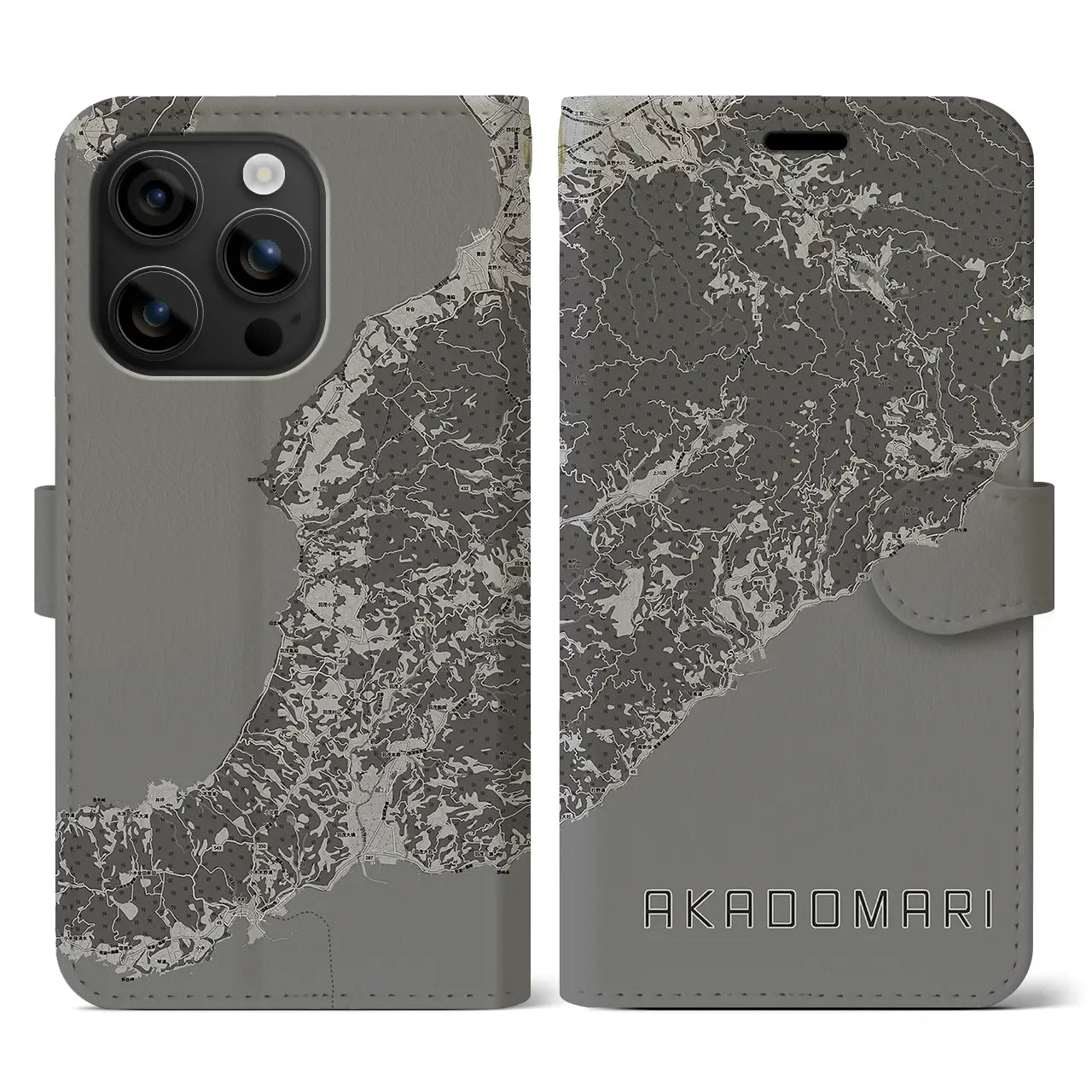 【赤泊(新潟県)】地図柄iPhoneケース(手帳タイプ)