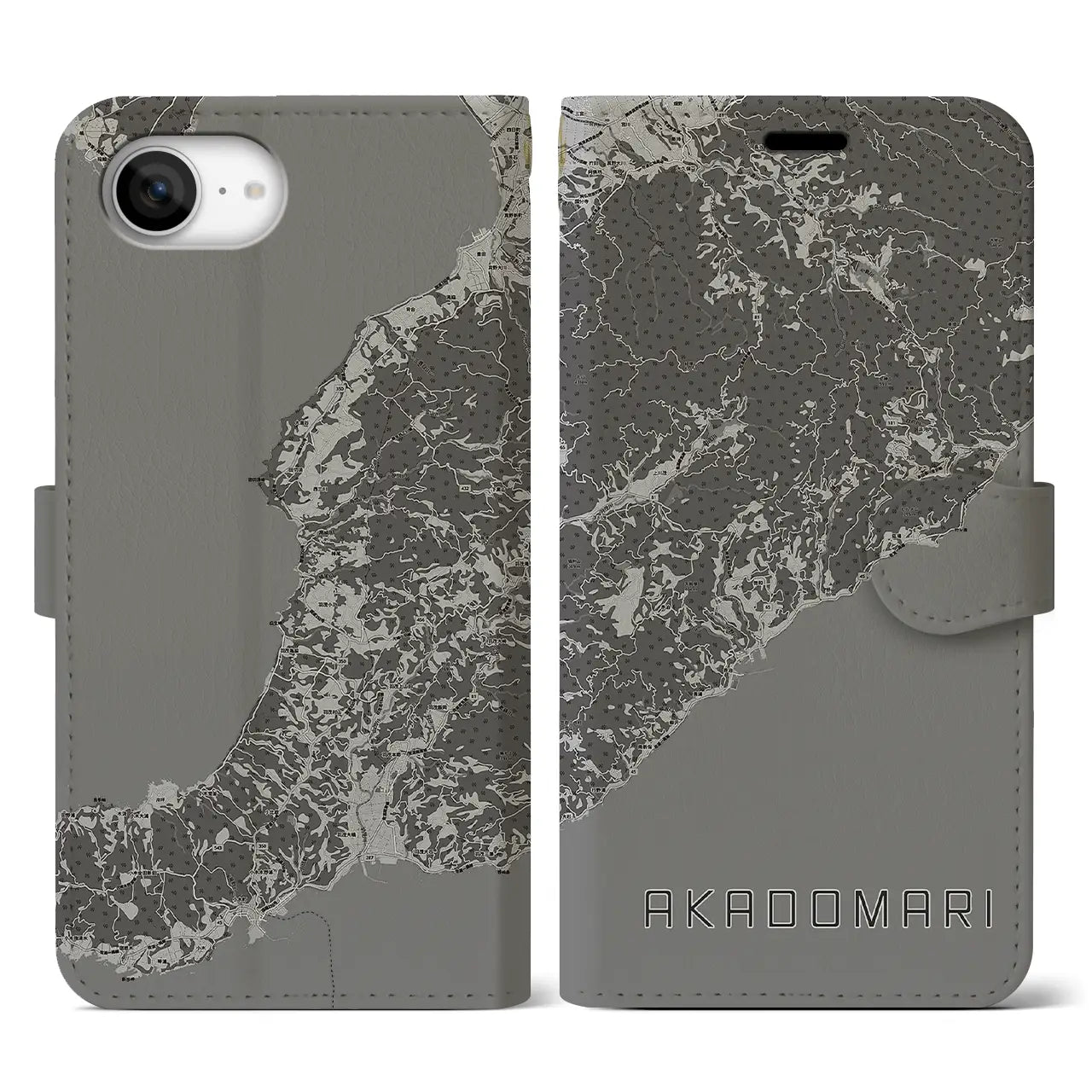 【赤泊(新潟県)】地図柄iPhoneケース(手帳タイプ)