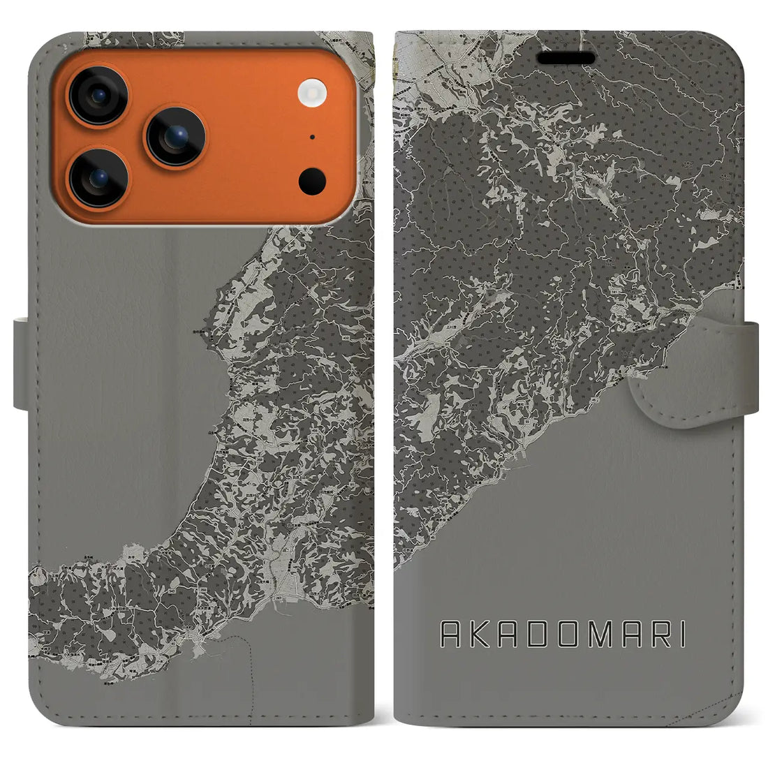 【赤泊(新潟県)】地図柄iPhoneケース(手帳タイプ)