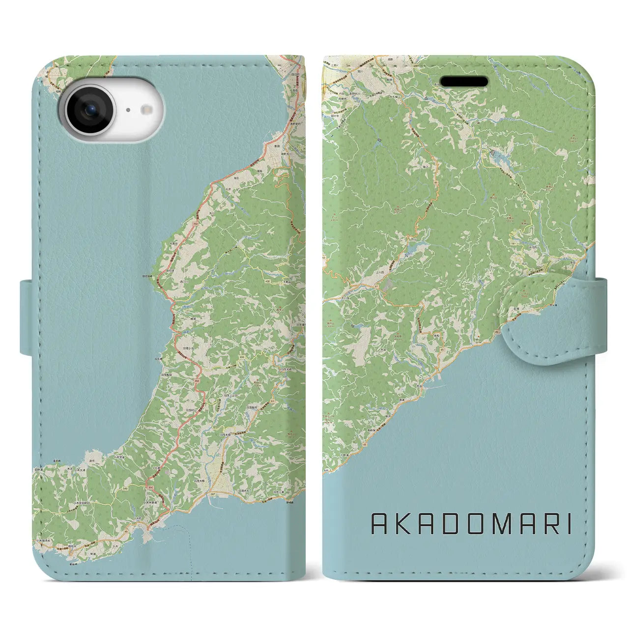 【赤泊(新潟県)】地図柄iPhoneケース(手帳タイプ)