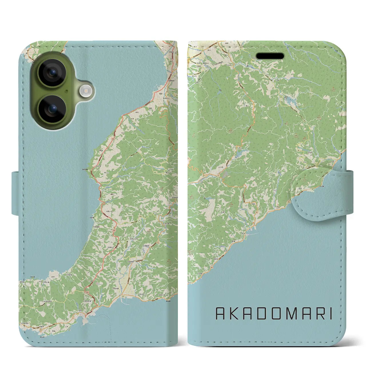 【赤泊(新潟県)】地図柄iPhoneケース(手帳タイプ)