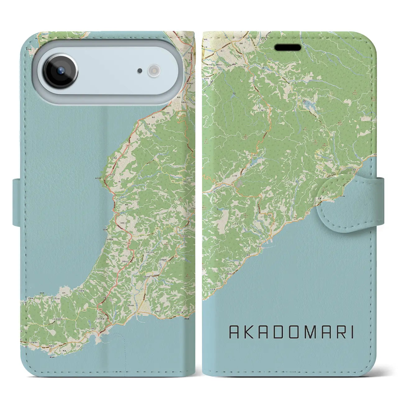 【赤泊(新潟県)】地図柄iPhoneケース(手帳タイプ)
