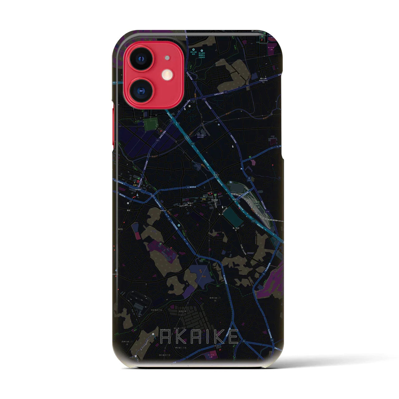【赤池(愛知県)】地図柄iPhoneケース(バックカバータイプ)