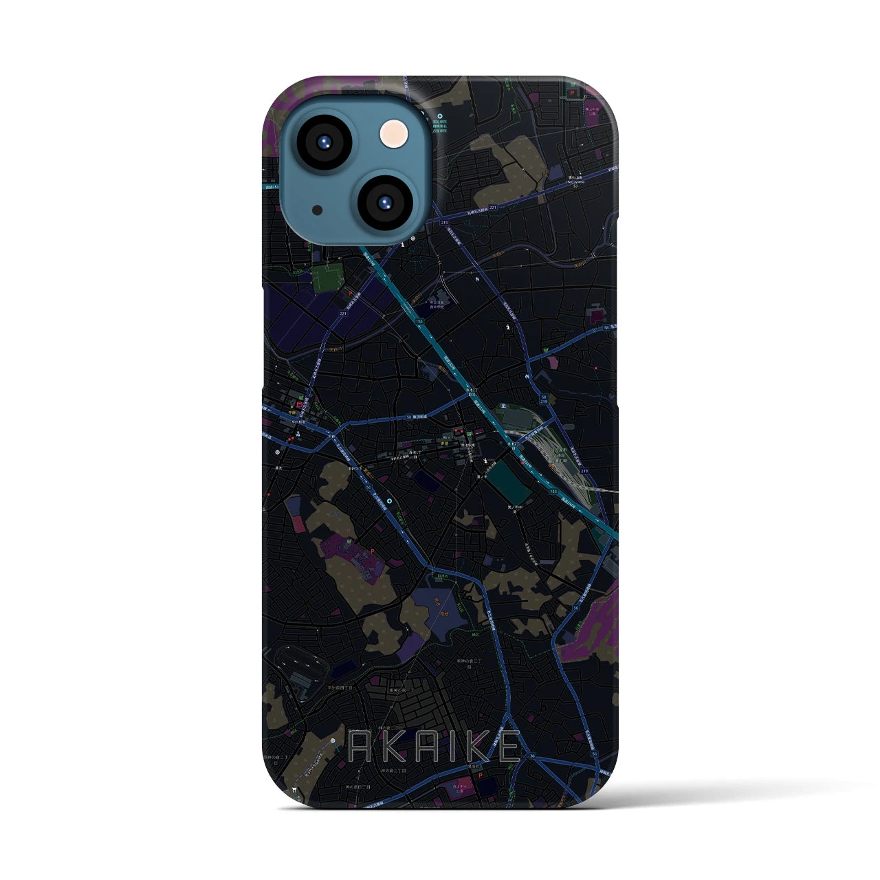 【赤池(愛知県)】地図柄iPhoneケース(バックカバータイプ)