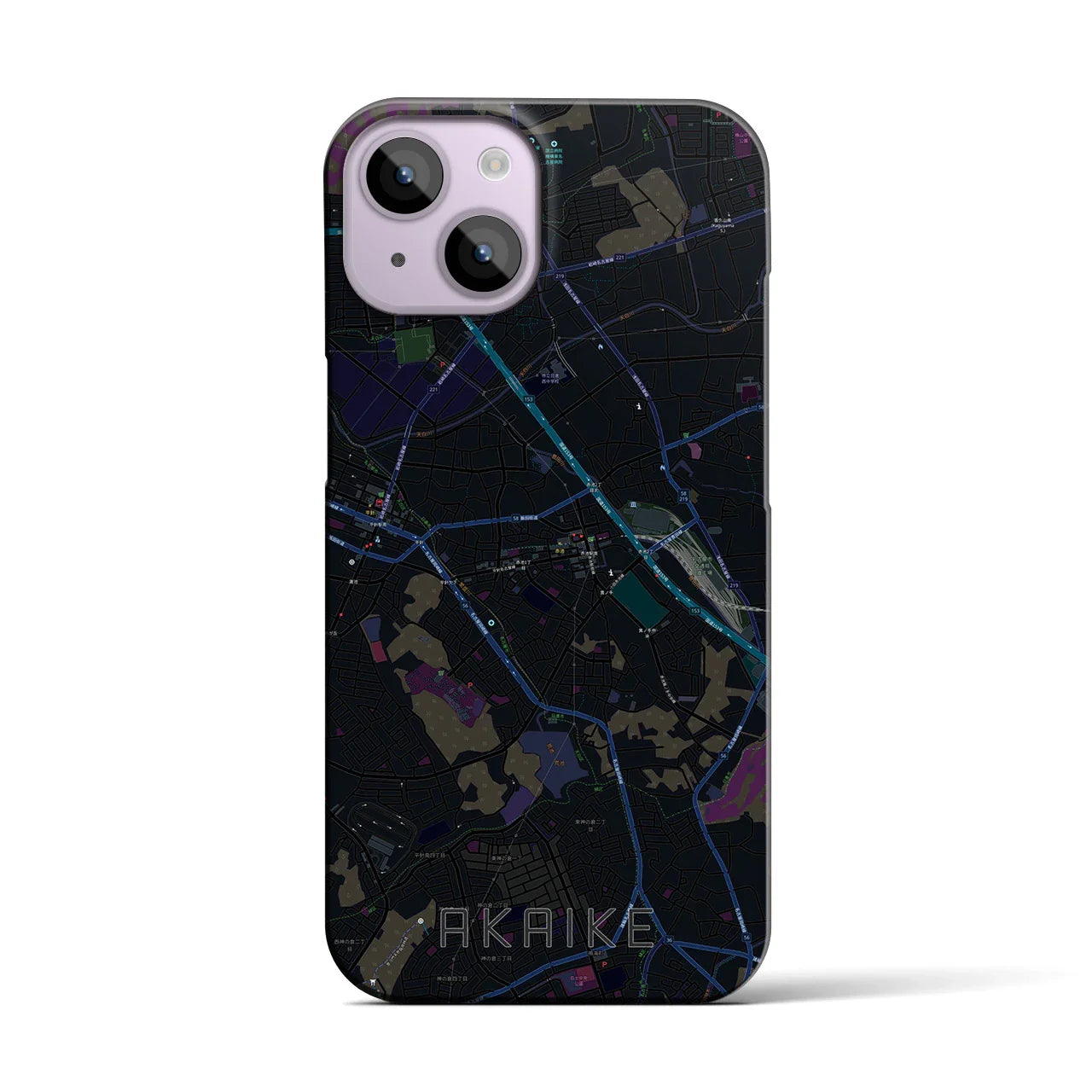 【赤池(愛知県)】地図柄iPhoneケース(バックカバータイプ)