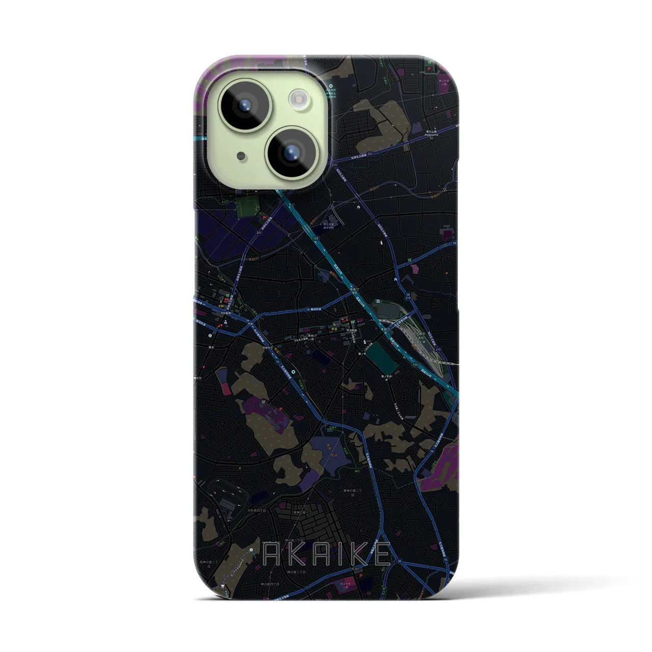 【赤池(愛知県)】地図柄iPhoneケース(バックカバータイプ)