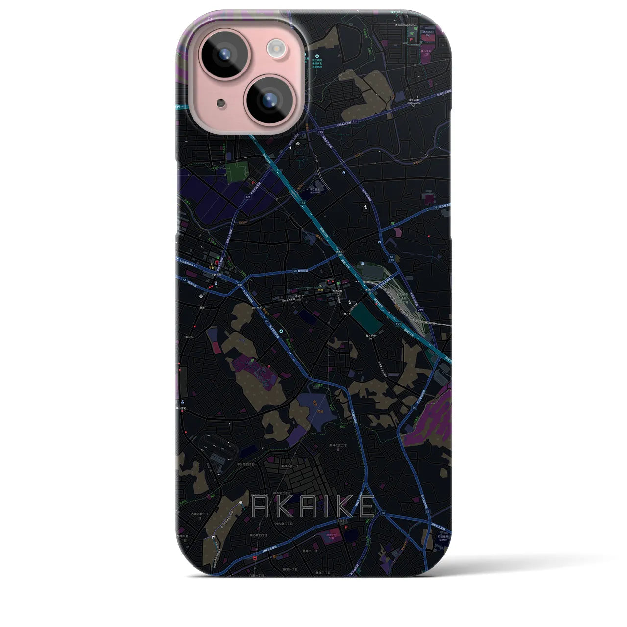 【赤池(愛知県)】地図柄iPhoneケース(バックカバータイプ)