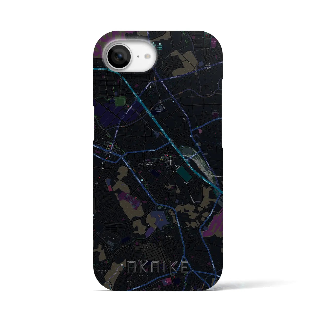 【赤池(愛知県)】地図柄iPhoneケース(バックカバータイプ)