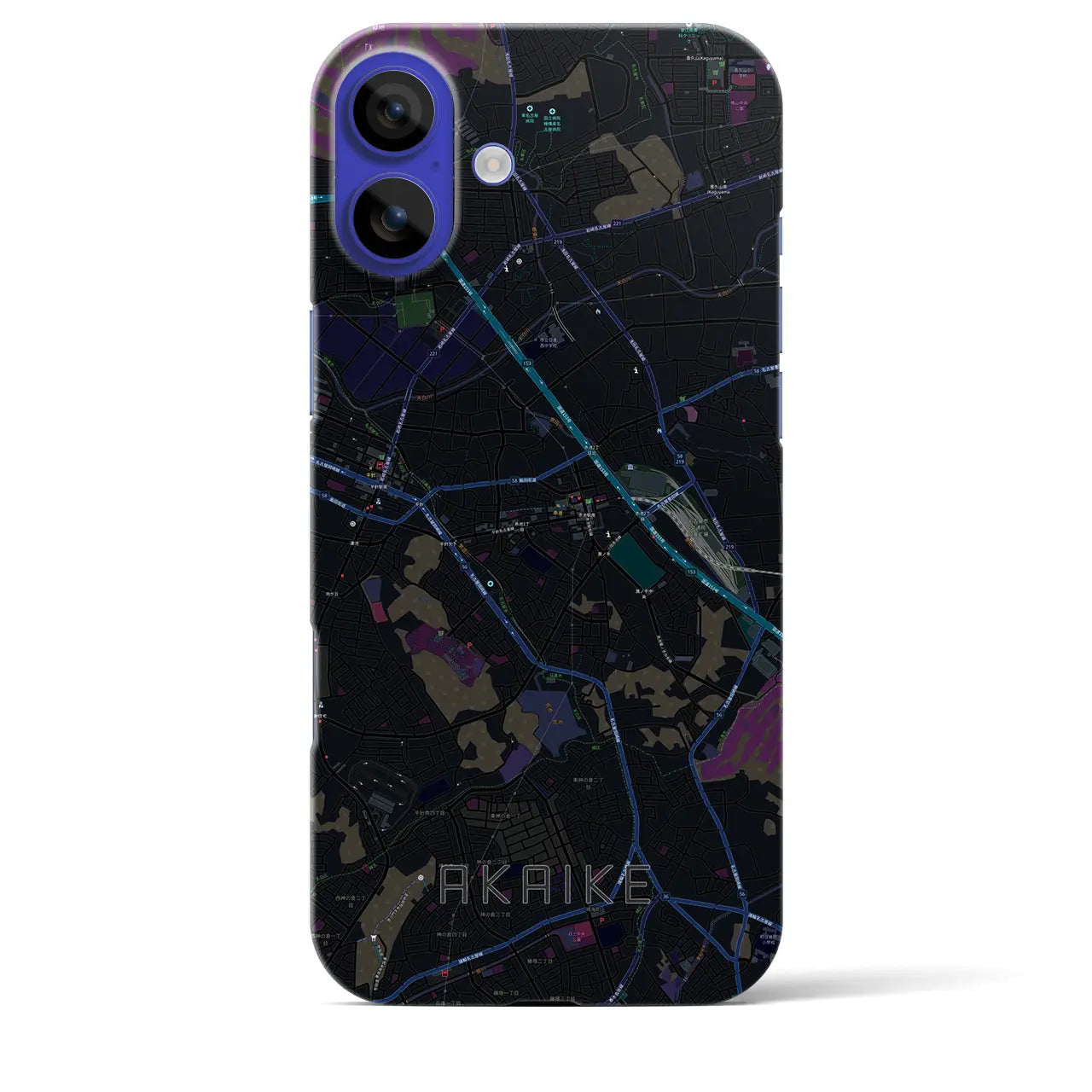 【赤池(愛知県)】地図柄iPhoneケース(バックカバータイプ)