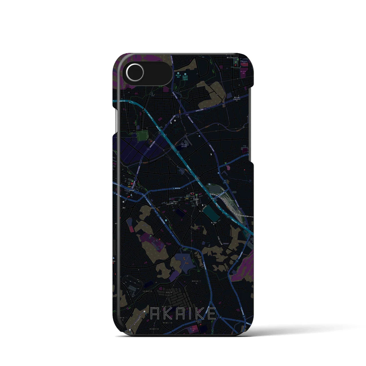 【赤池(愛知県)】地図柄iPhoneケース(バックカバータイプ)