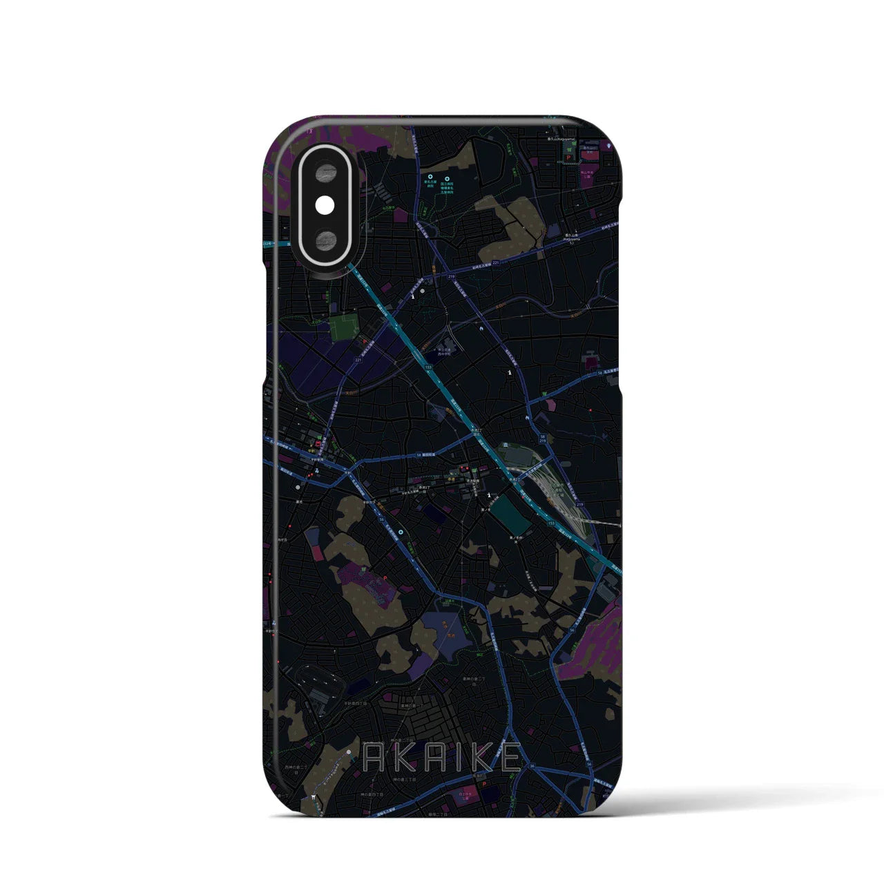 【赤池(愛知県)】地図柄iPhoneケース(バックカバータイプ)