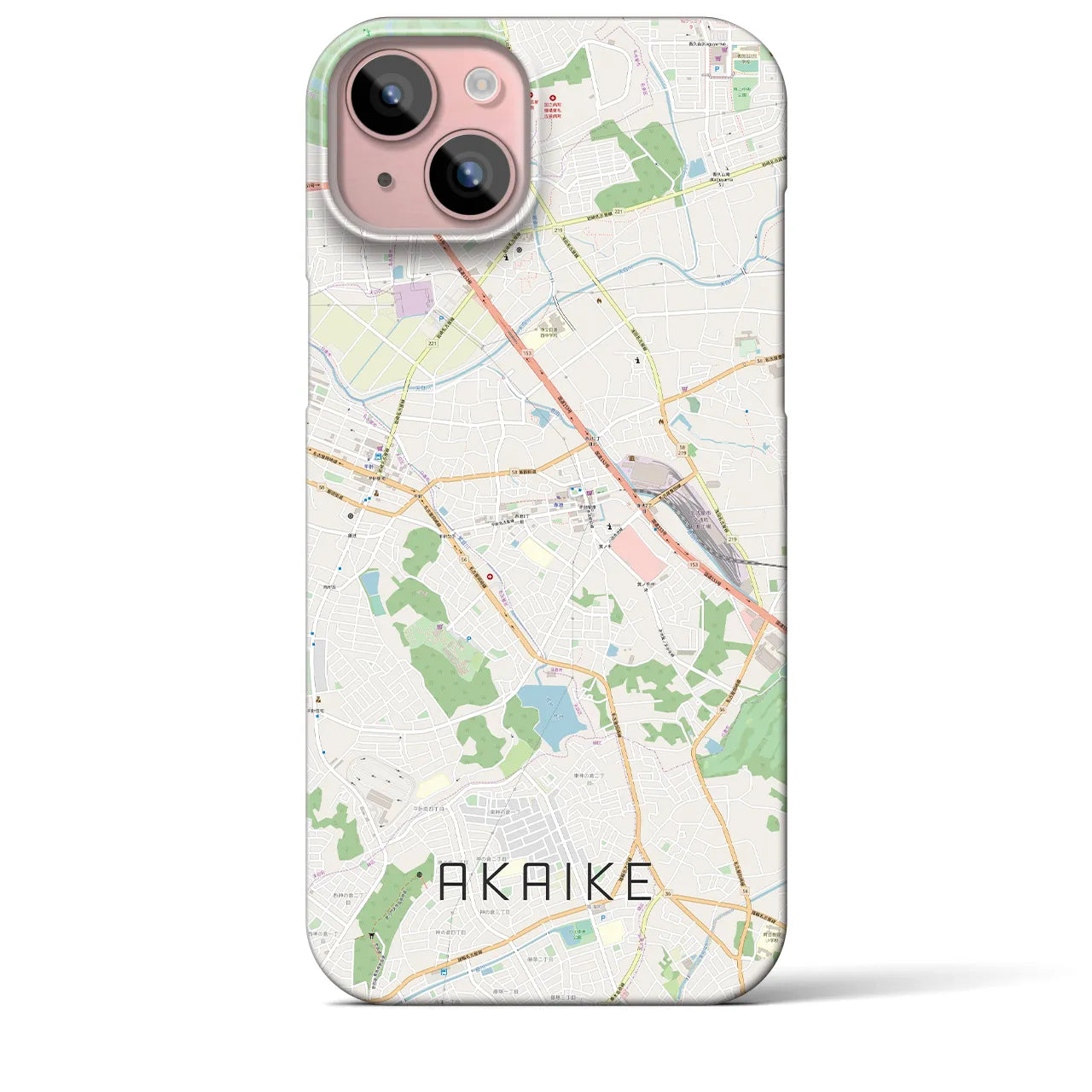 【赤池(愛知県)】地図柄iPhoneケース(バックカバータイプ)