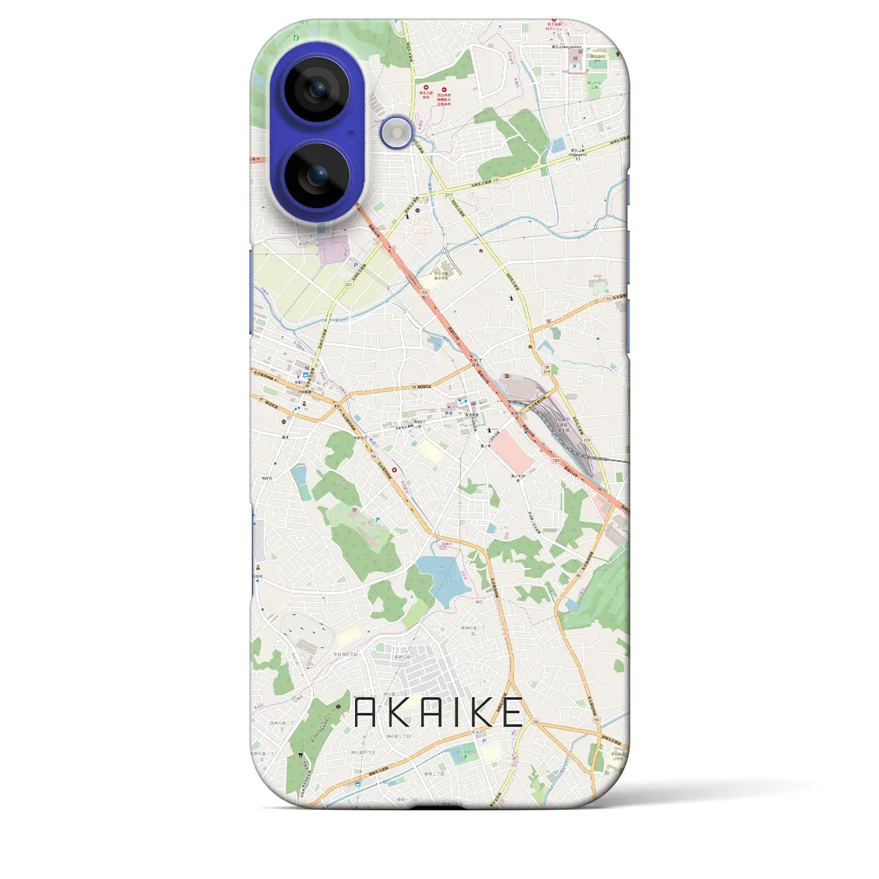 【赤池(愛知県)】地図柄iPhoneケース(バックカバータイプ)ブラック・iPhone 16 Pro Max 用