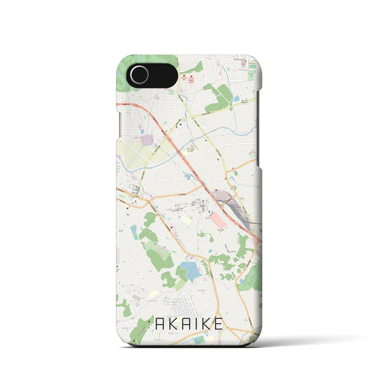 【赤池(愛知県)】地図柄iPhoneケース(バックカバータイプ)