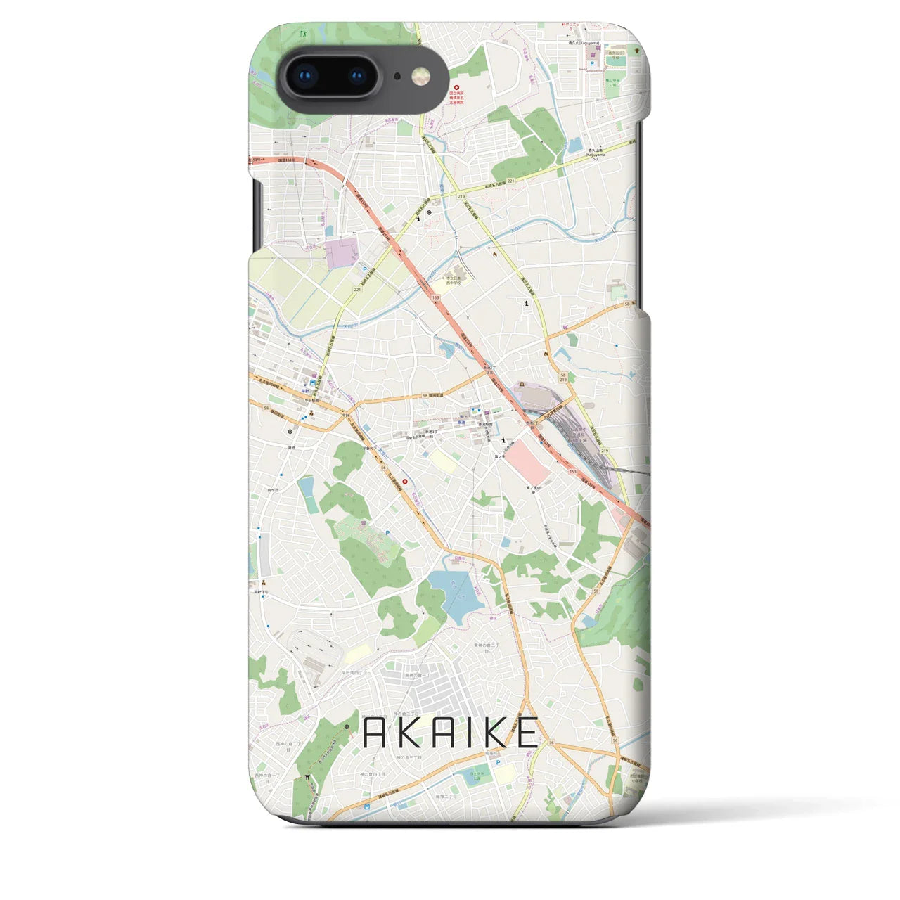 【赤池(愛知県)】地図柄iPhoneケース(バックカバータイプ)