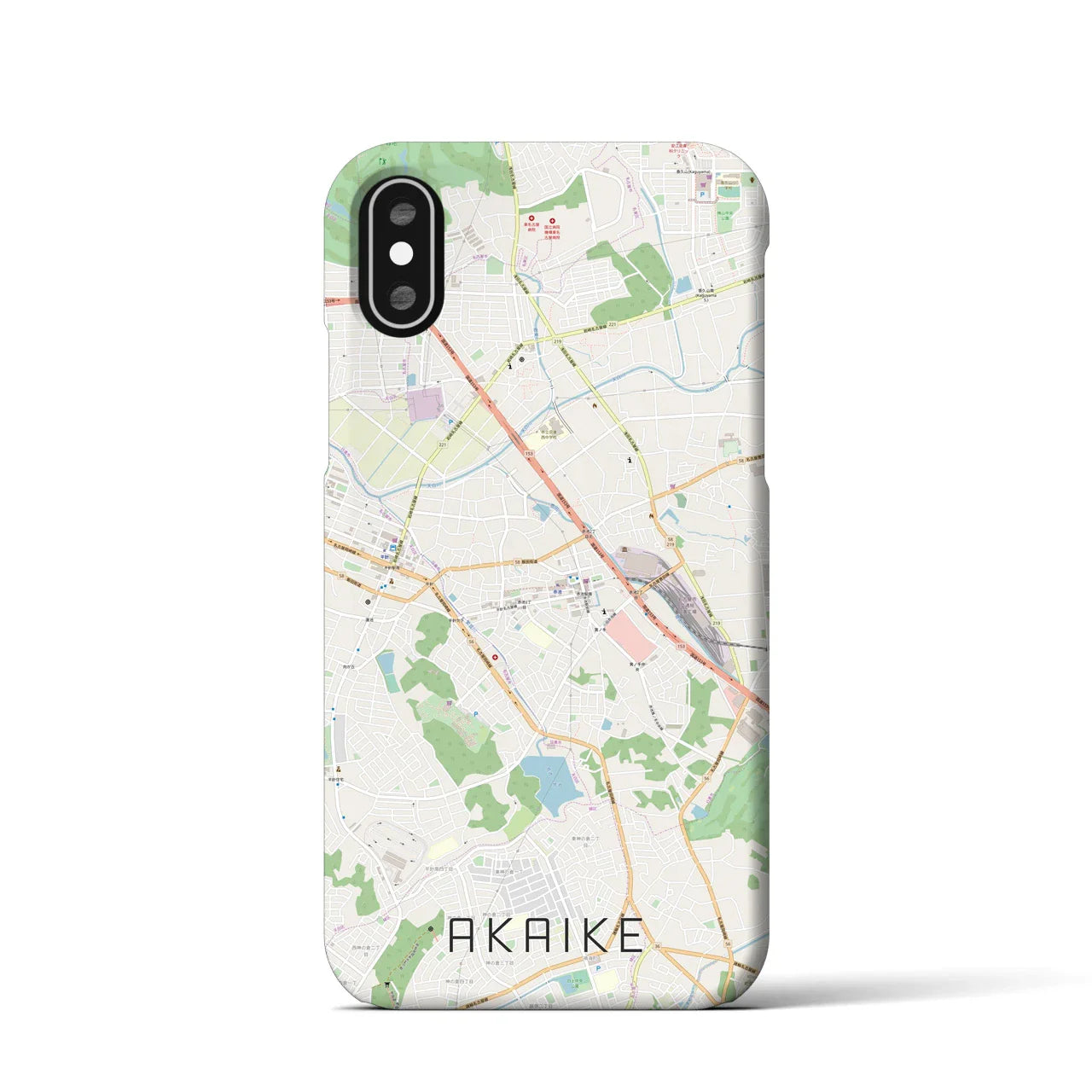 【赤池(愛知県)】地図柄iPhoneケース(バックカバータイプ)