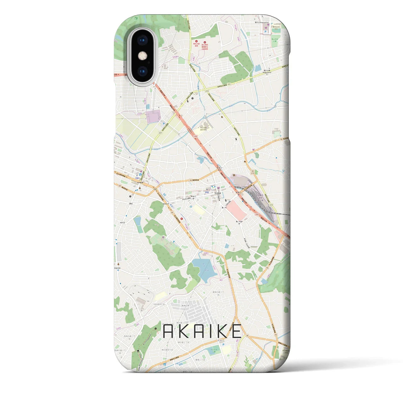 【赤池(愛知県)】地図柄iPhoneケース(バックカバータイプ)