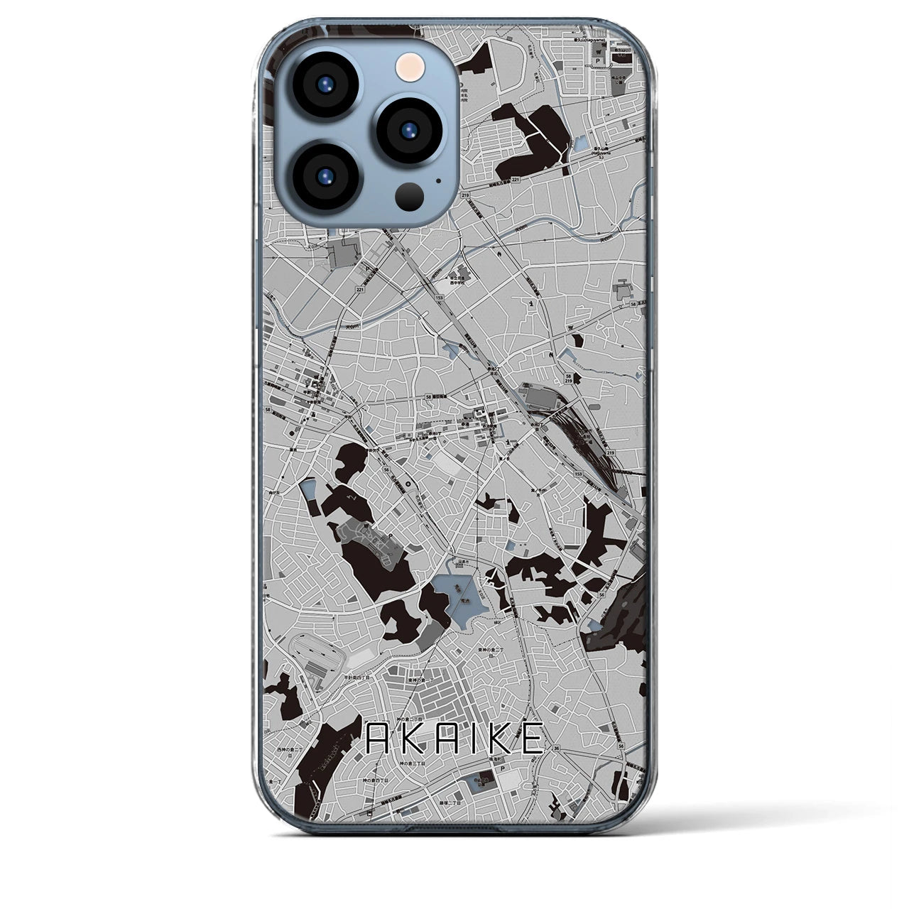 【赤池(愛知県)】地図柄iPhoneケース(クリアタイプ)