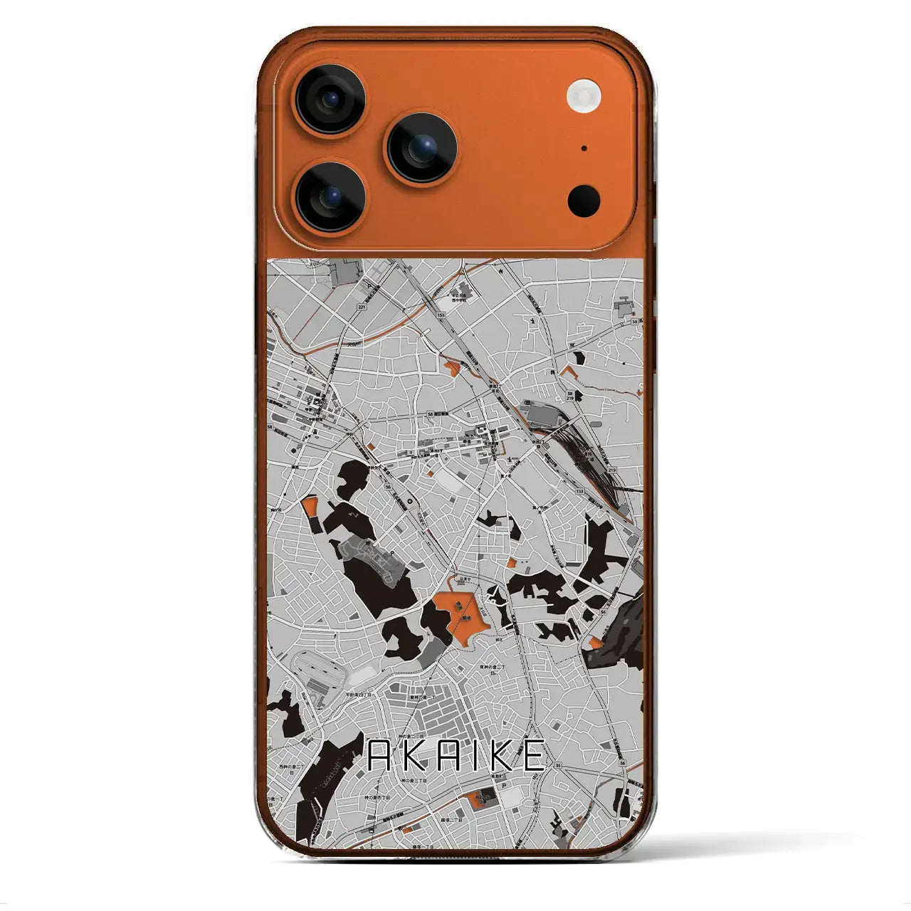 【赤池(愛知県)】地図柄iPhoneケース(クリアタイプ)モノトーン・iPhone 17 Pro Max 用