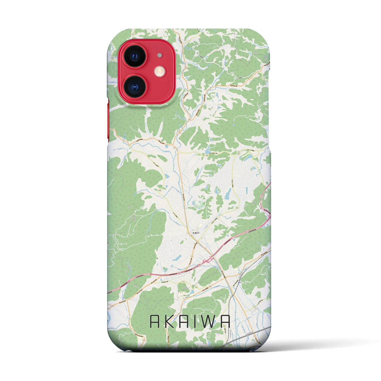 【赤磐(岡山県)】地図柄iPhoneケース(バックカバータイプ)