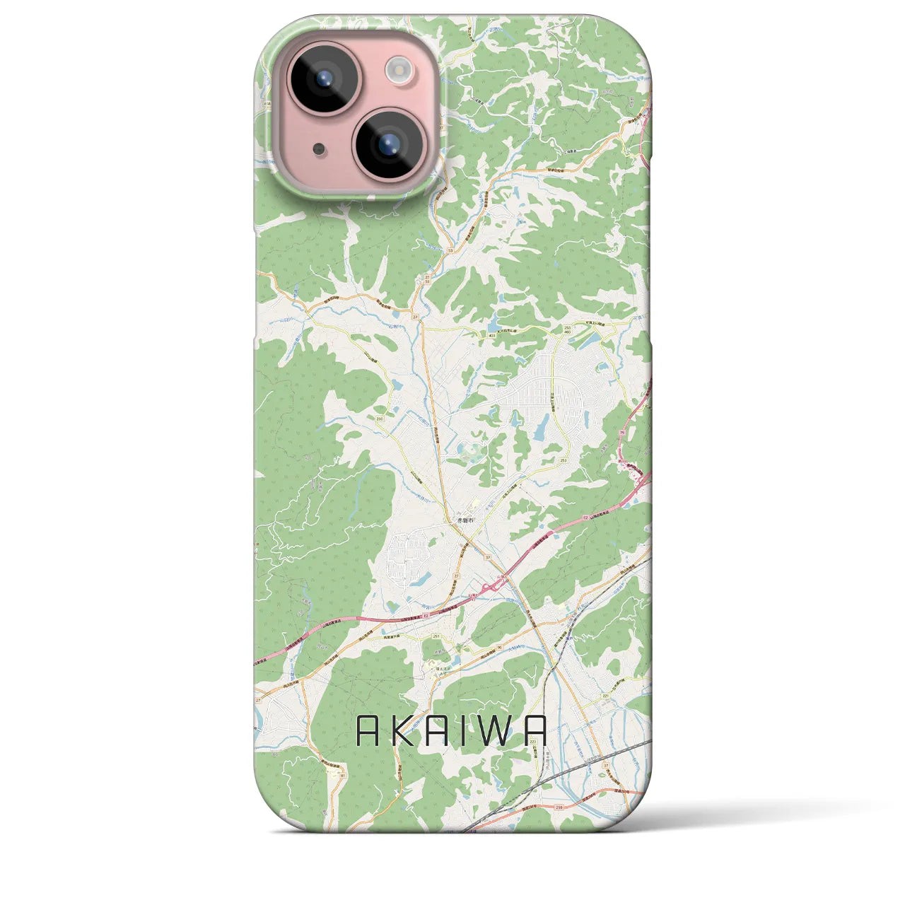【赤磐(岡山県)】地図柄iPhoneケース(バックカバータイプ)