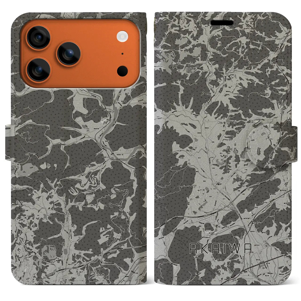 【赤磐(岡山県)】地図柄iPhoneケース(手帳タイプ)