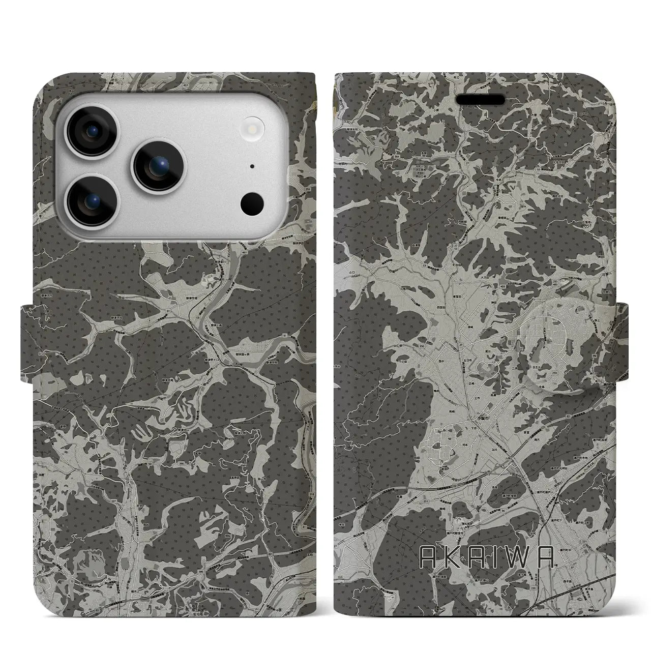 【赤磐(岡山県)】地図柄iPhoneケース(手帳タイプ)