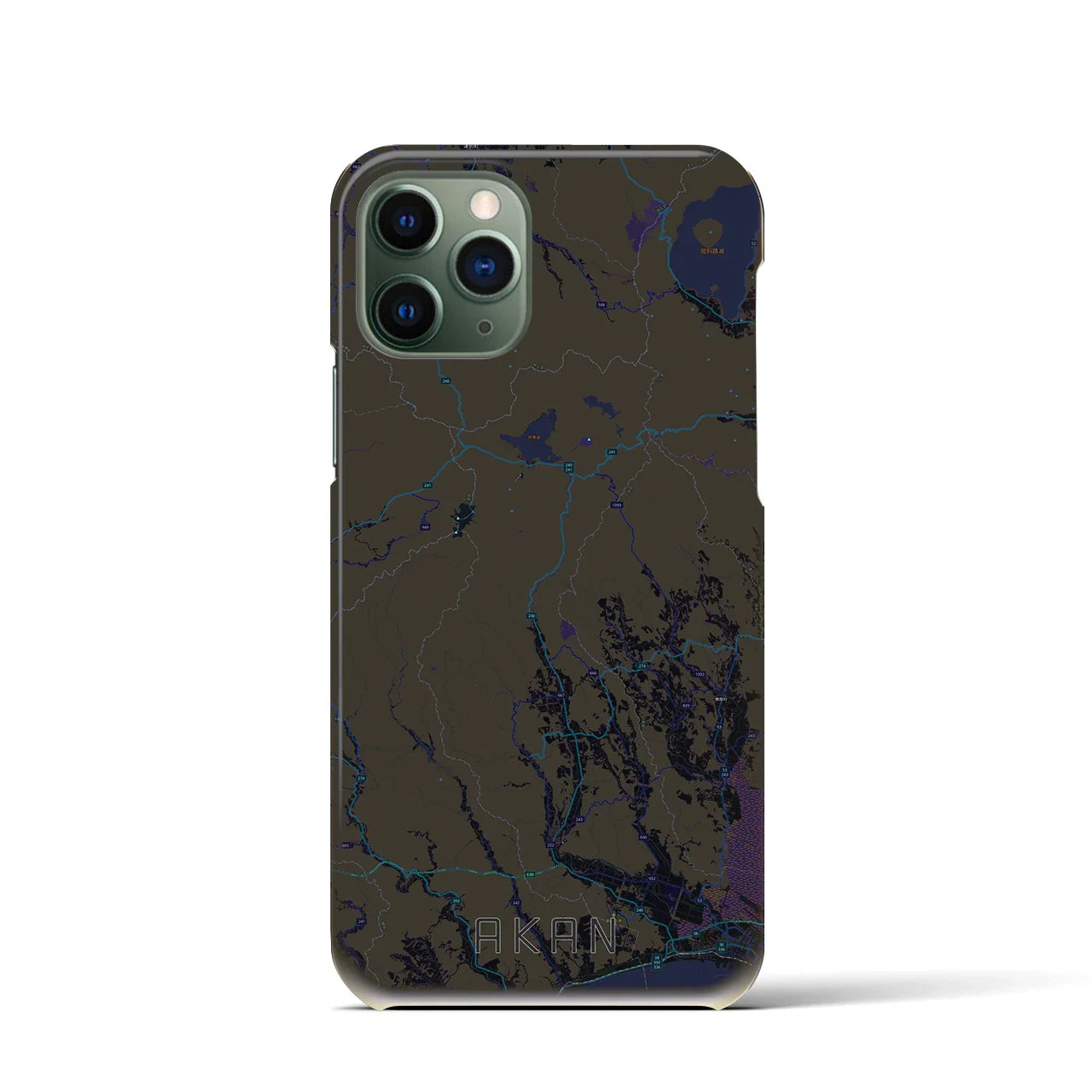 【阿寒(北海道)】地図柄iPhoneケース(バックカバータイプ)