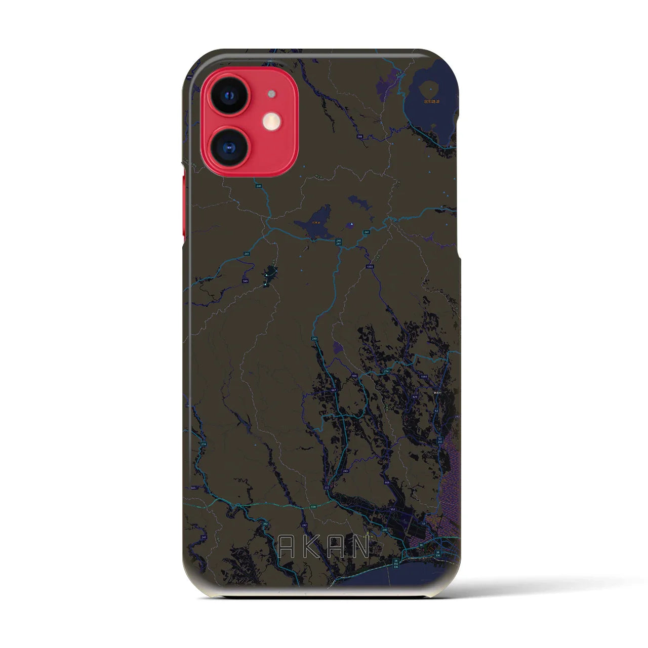 【阿寒(北海道)】地図柄iPhoneケース(バックカバータイプ)