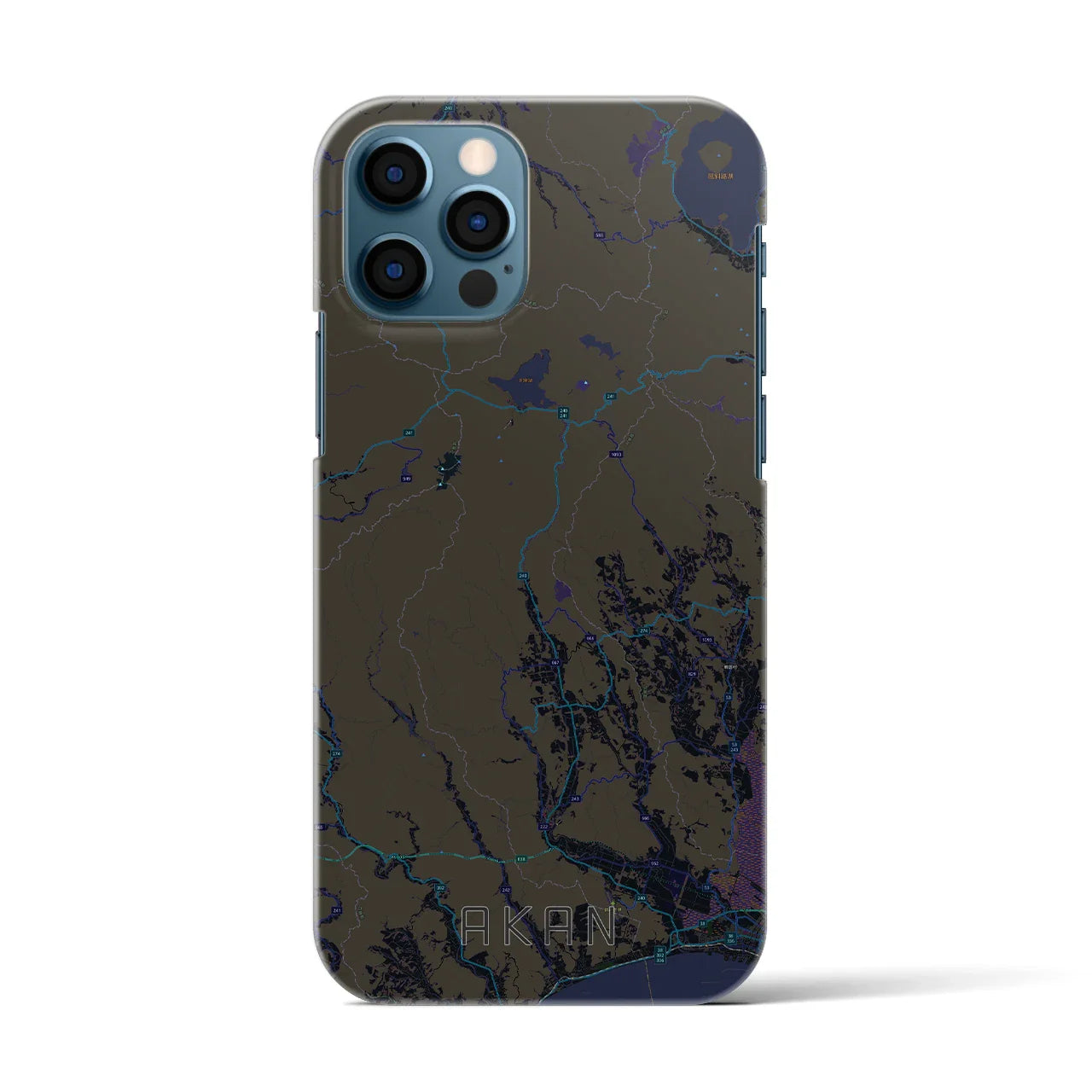 【阿寒(北海道)】地図柄iPhoneケース(バックカバータイプ)