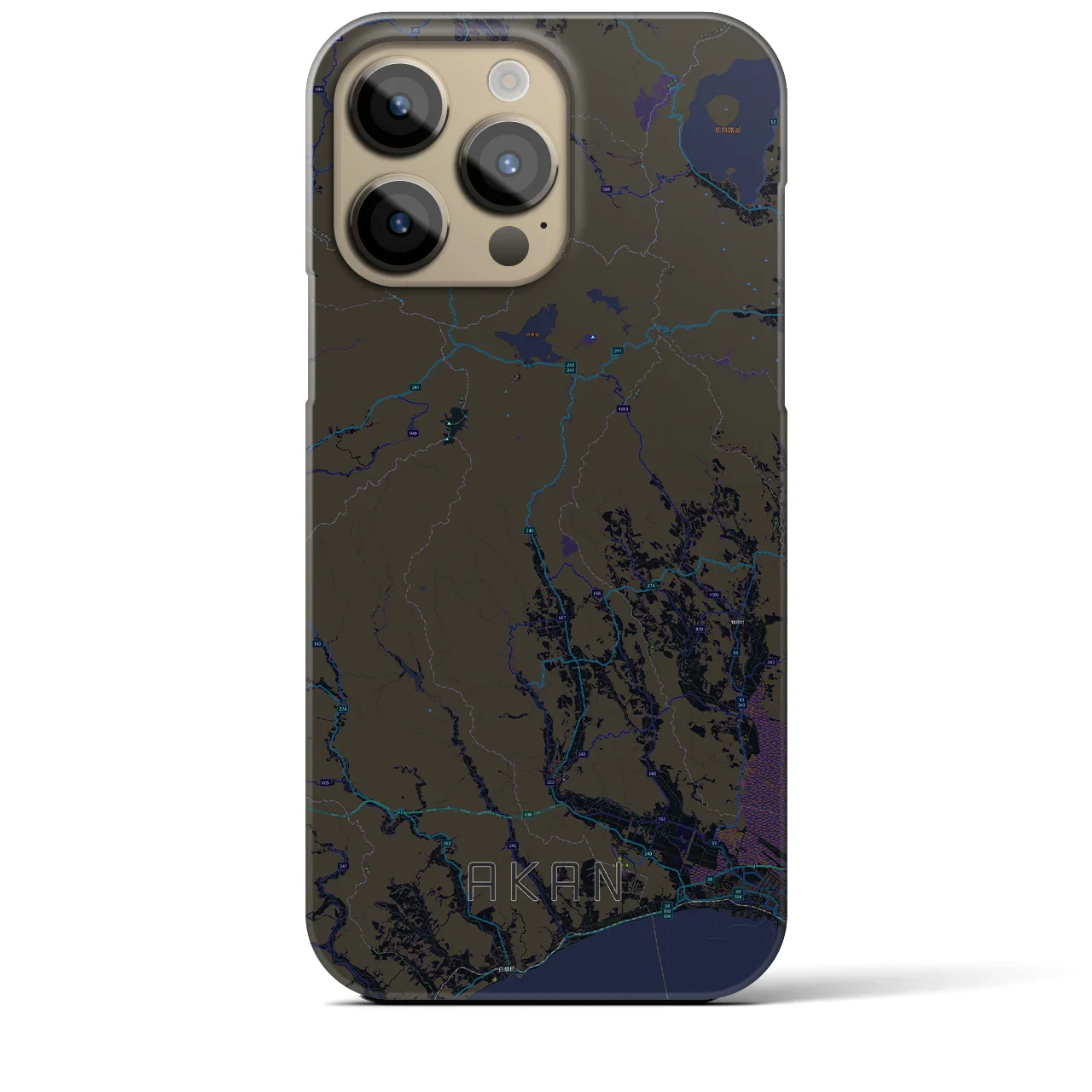 【阿寒(北海道)】地図柄iPhoneケース(バックカバータイプ)