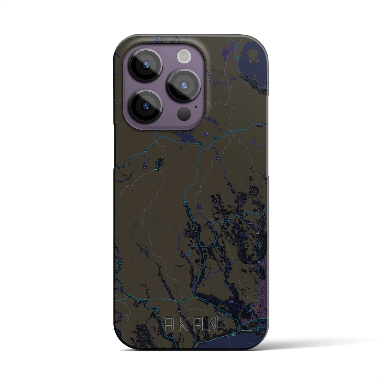 【阿寒(北海道)】地図柄iPhoneケース(バックカバータイプ)