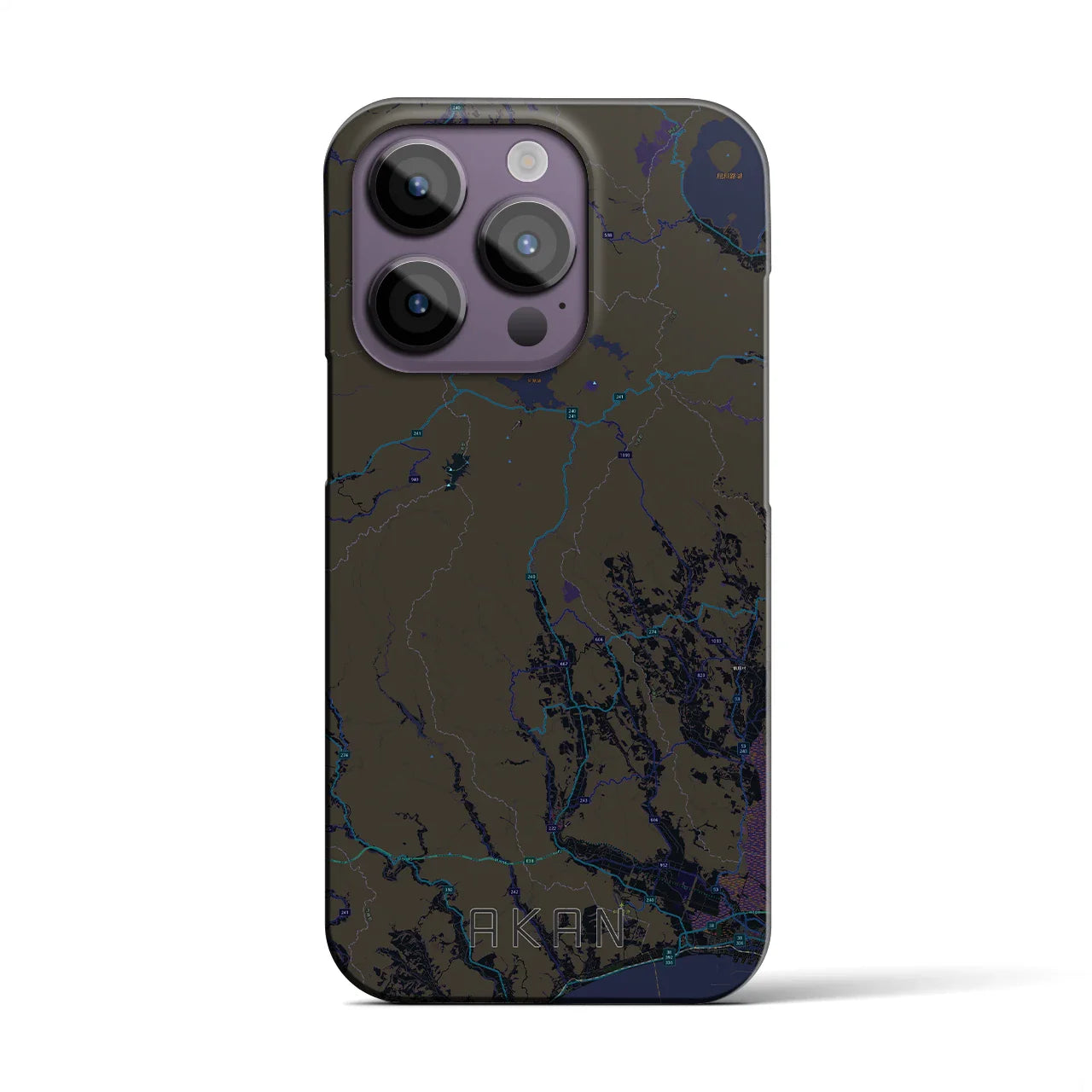 【阿寒(北海道)】地図柄iPhoneケース(バックカバータイプ)