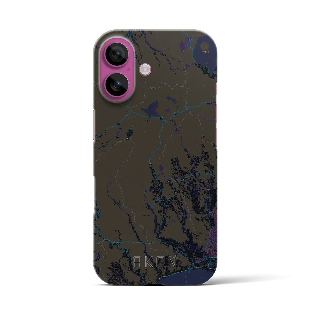 【阿寒(北海道)】地図柄iPhoneケース(バックカバータイプ)