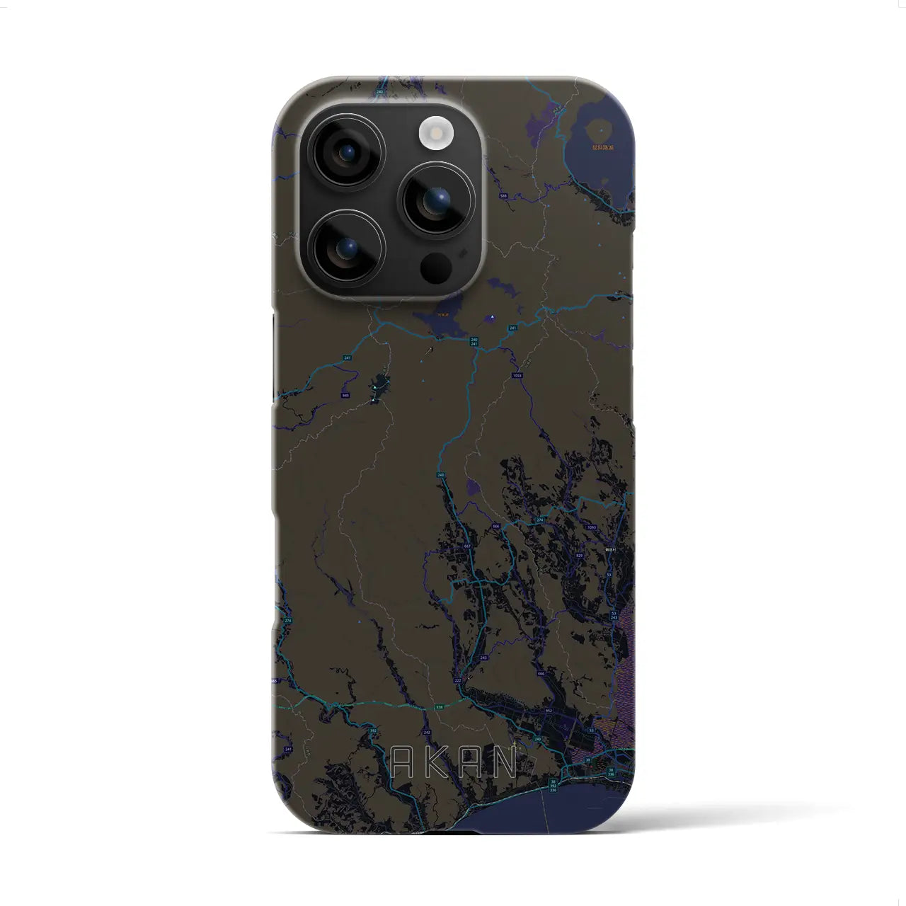 【阿寒(北海道)】地図柄iPhoneケース(バックカバータイプ)