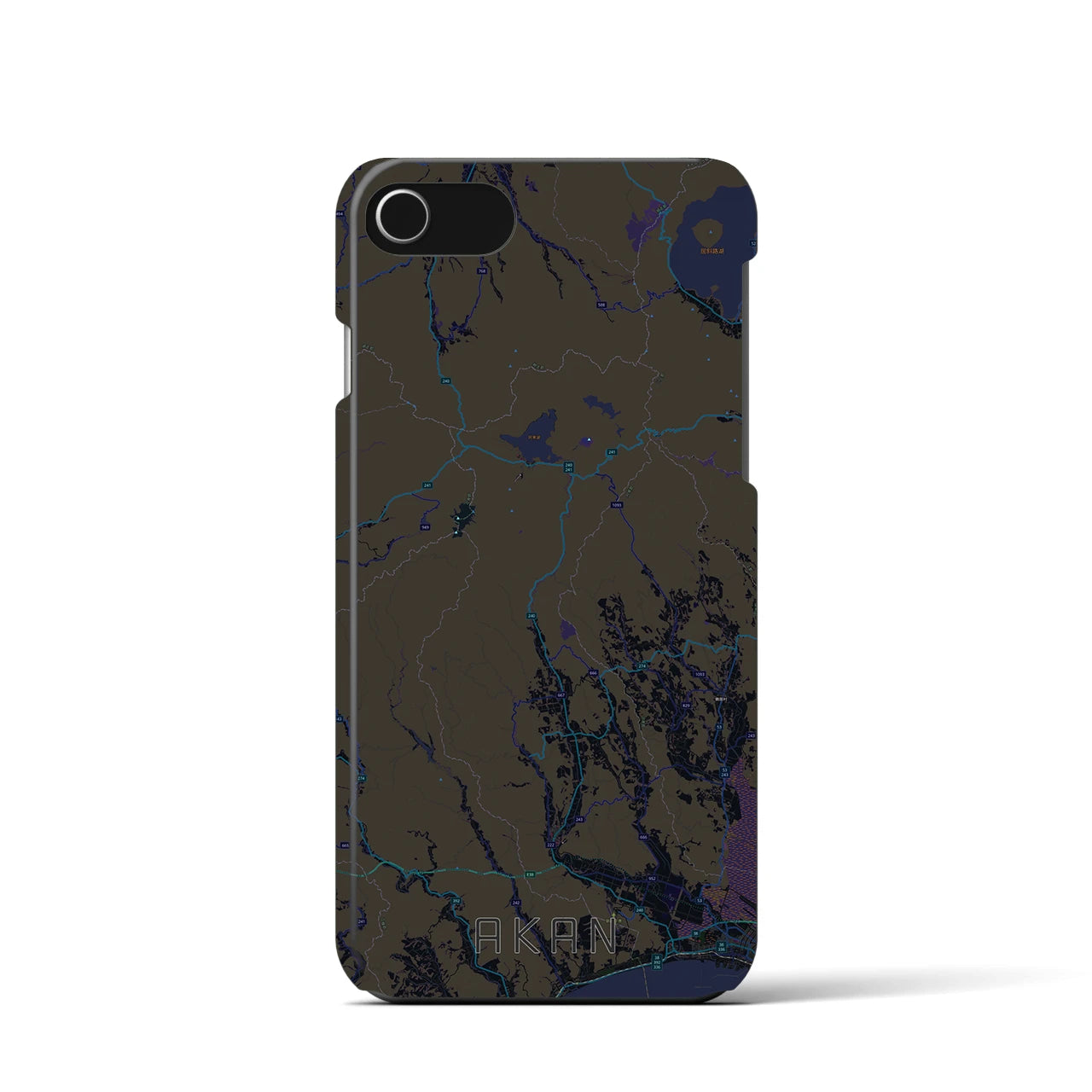 【阿寒(北海道)】地図柄iPhoneケース(バックカバータイプ)