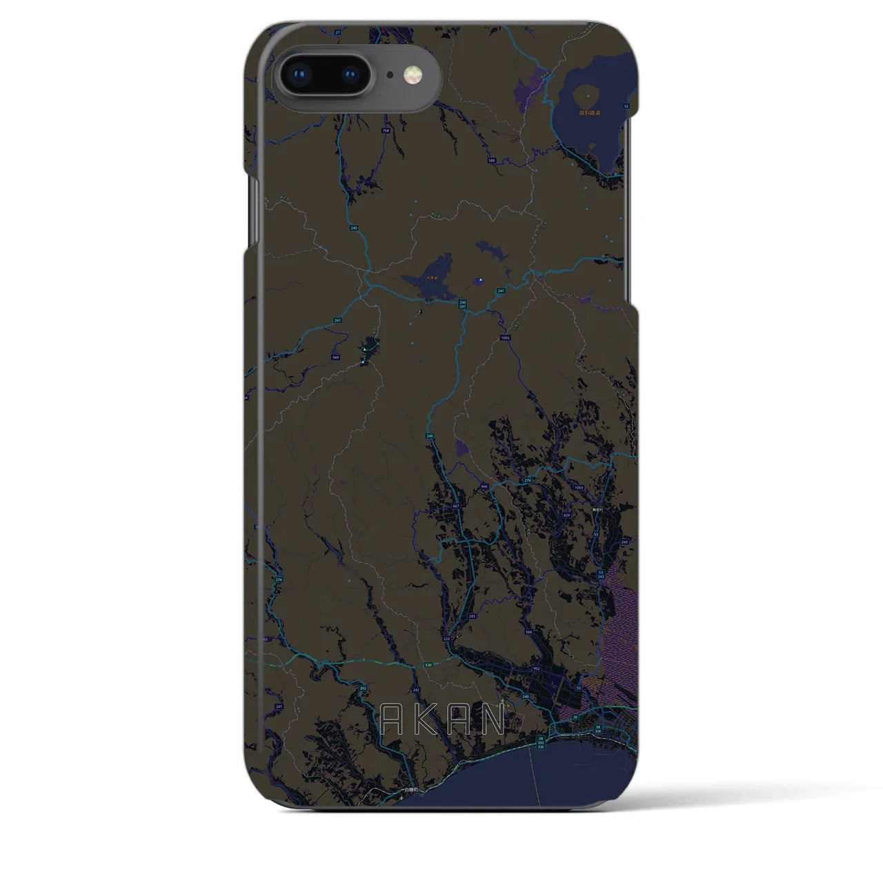 【阿寒(北海道)】地図柄iPhoneケース(バックカバータイプ)