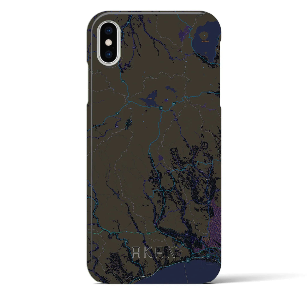 【阿寒(北海道)】地図柄iPhoneケース(バックカバータイプ)