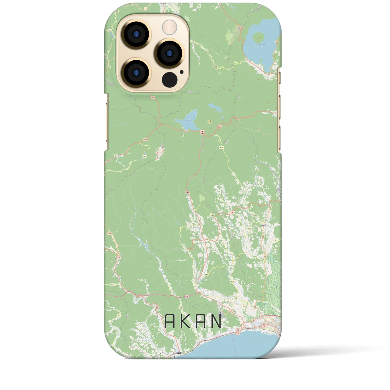 【阿寒(北海道)】地図柄iPhoneケース(バックカバータイプ)