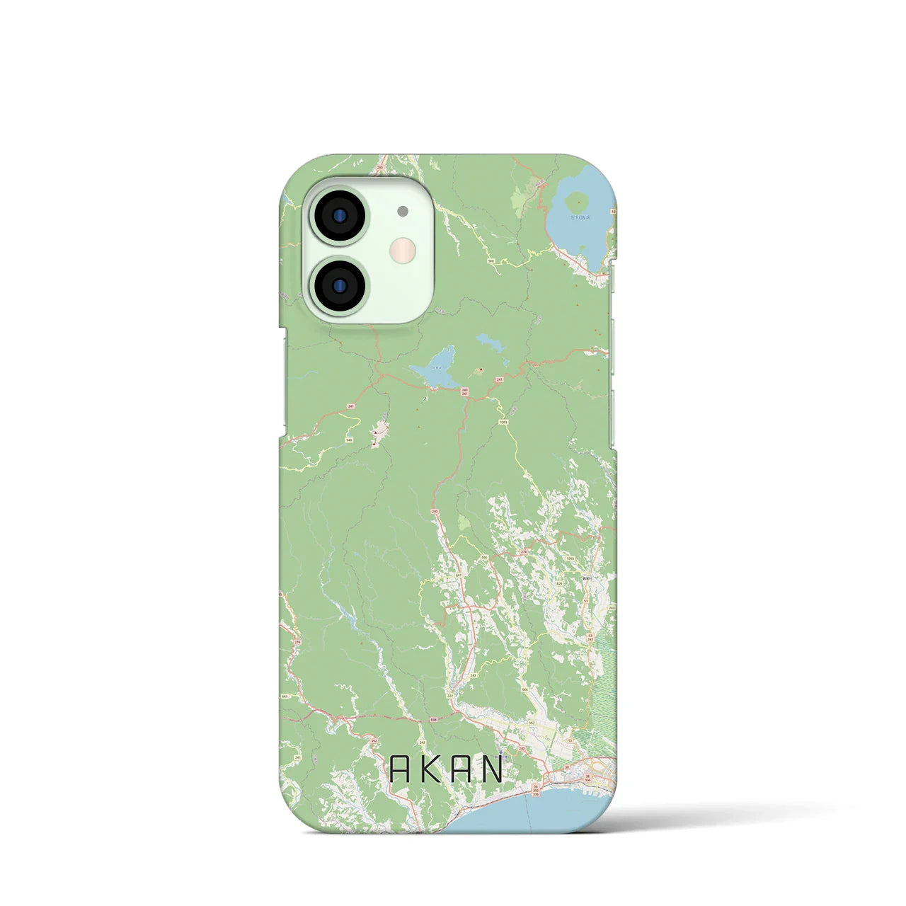 【阿寒(北海道)】地図柄iPhoneケース(バックカバータイプ)