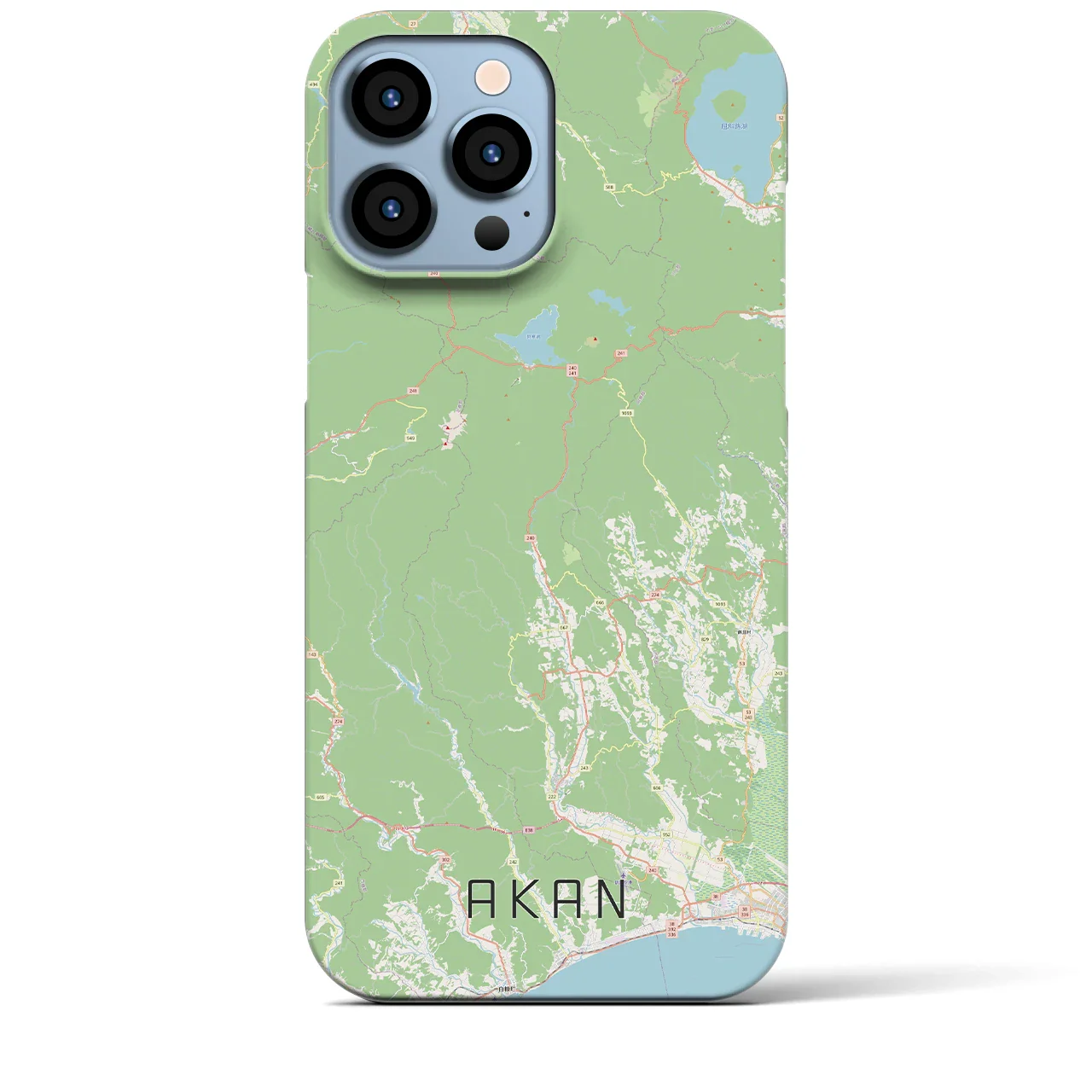 【阿寒(北海道)】地図柄iPhoneケース(バックカバータイプ)